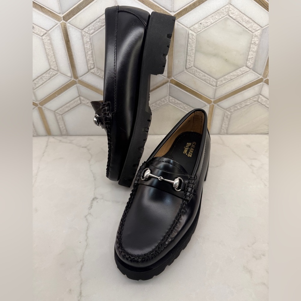 NWOB G.H.BASS & CO WEEJUNS LIANNA BLACK LEATHER LOAFER HORSEBIT 5 CBK